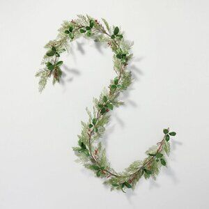 12' Cedar & Magnolia Leaf Winterberries Christmas Garland Hearth & Hand Magnolia